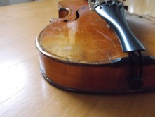 Delipped ¾ violin top off repairs 42